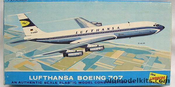 Lindberg 1/210 Boeing 707 Lufthansa - Early Straight Turbo-Jet Version, 408-60 plastic model kit